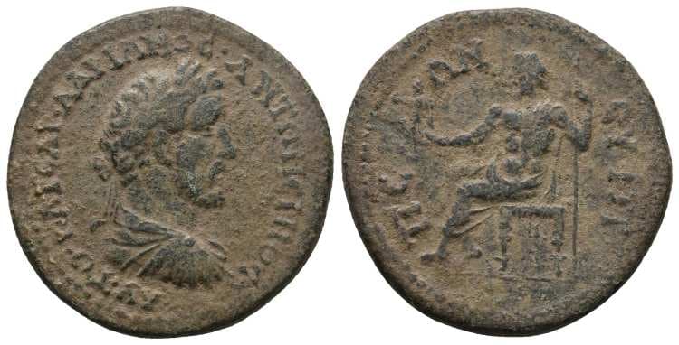 Euippe wwxls 41122 Antoninus Pius, AE32 of Euippe, Caria