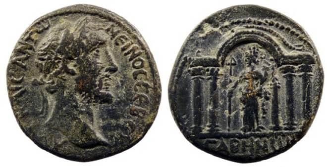 Gaba RPC online 8592 Antoninus Pius AE29 of Gaba, Palestine