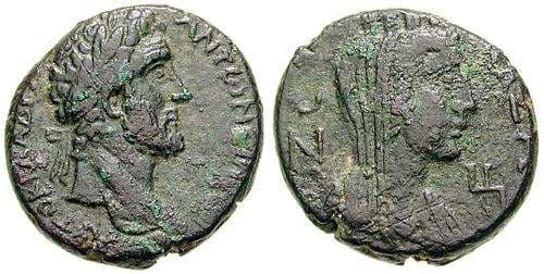 Gaza BMC 65 Antoninus Pius AE 28mm of Gaza, Palestine