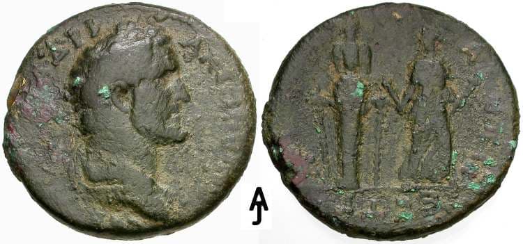 Kyzikos BMC 291 Antoninus Pius, AE34, Kyzikos and Ephesos alliance issue