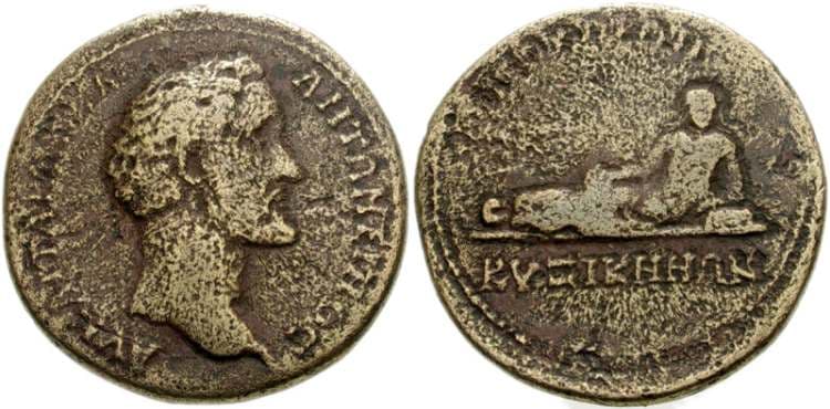 Kyzikos vonFritze 1 Antoninus Pius, AE34 of Kyzikos, Mysia