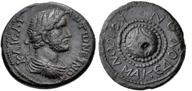 Koinon of Macedonia Varbanov 3040 Antoninus Pius, AE22 of the Koinon of Macedonia