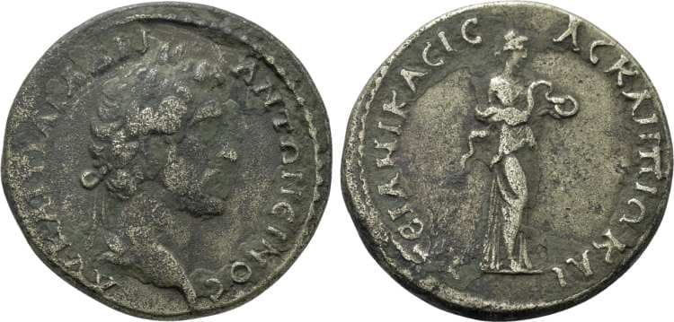 Nicaea Naumann 87, 285 Antoninus Pius AE25 of Nicaea, Bithynia