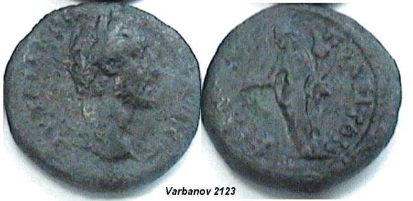 Nikopolis Moushmov 881 Antoninus Pius AE28 of Nikopolis ad Istrum