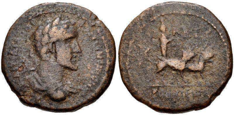 Orthosia Phoenicia Rouvier 876 Antoninus Pius, AE23 of Orthosia, Phoenicia