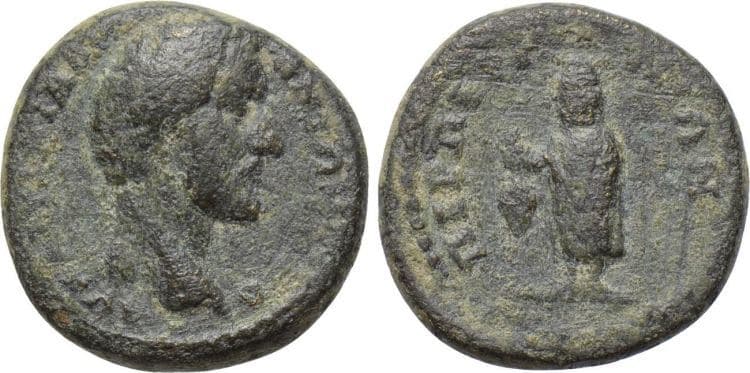 Perperene BMC 7 Antoninus Pius, AE16 of Perperene, Mysia