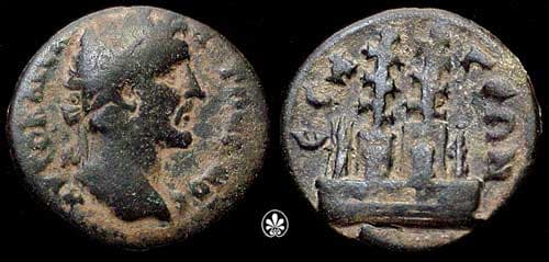 Selge Lindgren 1356a Antoninus Pius AE25 of Selge, Pisidia