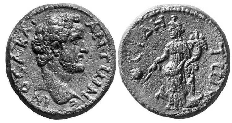 Side wwxls 41235 Antoninus Pius, AE27 of Side, Pamphylia