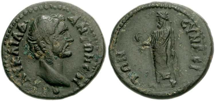 Synaus Lindgren III, 617 Antoninus Pius, AE20 of Synaus, Phrygia