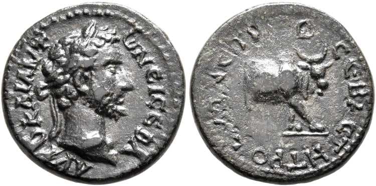 Tavium Imhoof KM 1 Antoninus Pius AE18 of Tavium, Galatia