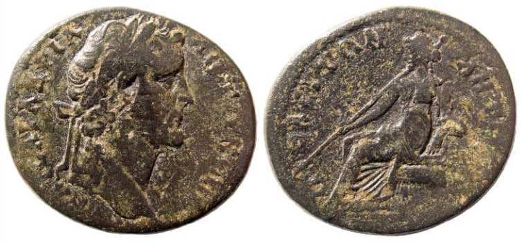 Tripolis Lydia Vossen 138161 Antoninus Pius AE32 of Tripolis, Lydia