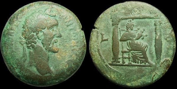 Alexandria Milne 1695 Antoninus Pius AE Drachm of Alexandria