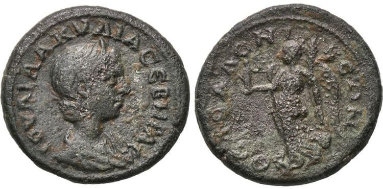 Thessalonica Moushmov 6776 Aquilia Severa, AE25 of Thessalonica, Macedonia