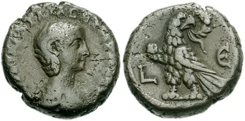 Alexandria Milne 2868 Aquilia Severa Billon Tetradrachm of Alexandria