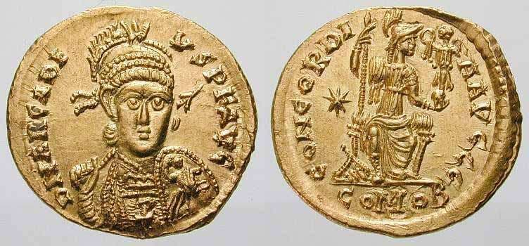 Thessalonica RIC X 41 Arcadius AV Solidus, Thessalonica