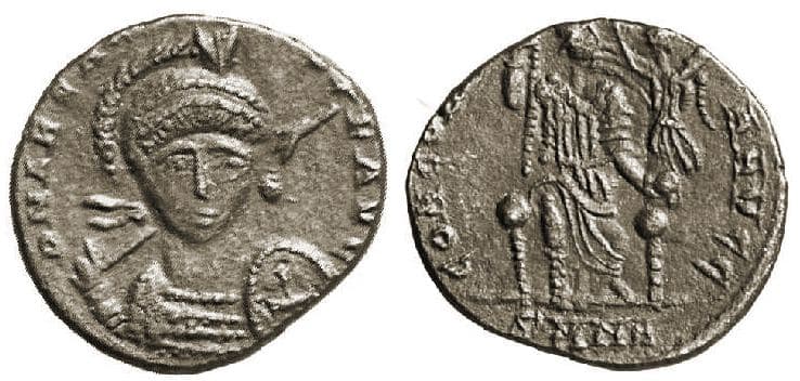 Nicomedia RIC X 91 Arcadius AE 17mm, 2,37g 401-403 AD, Nicomedia
