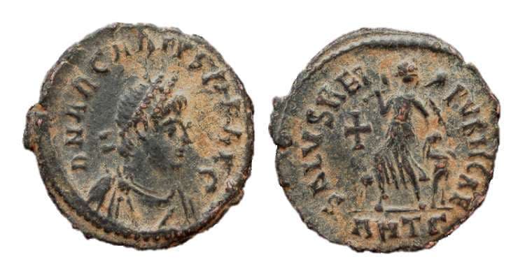 Antioch RIC IX 67d Γ, cross Arcadius, AE4, Antioch