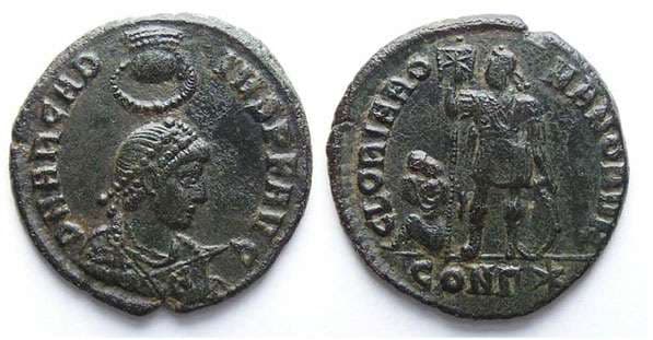 Constantinople RIC IX 53b Arcadius AE2