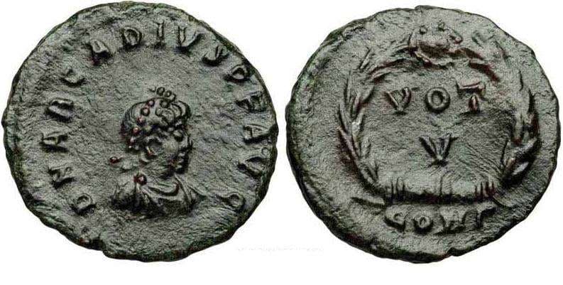 Constantinople RIC IX 62b Arcadius AE 4