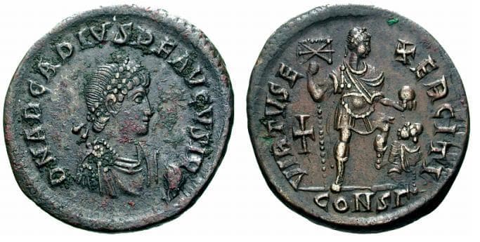 Constantinople RIC IX 83c Arcadius AE2