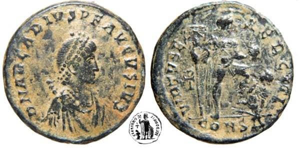 Constantinople RIC IX 83c var2 Arcadius, AE2, Constantinople