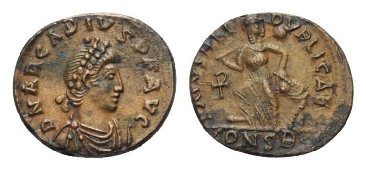 Constantinople RIC IX 86c, B Arcadius AE4