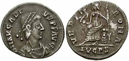 Lyons RIC IX 43c Arcadius AR Siliqua, Lyons