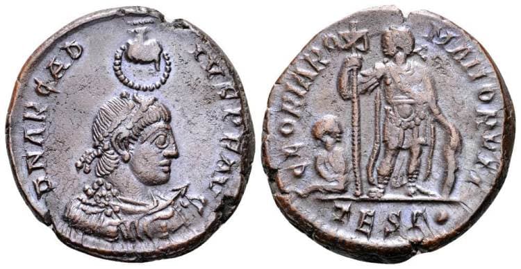 Thessalonica RIC IX 45a Arcadius AE2, Thessalonica AD 383-392