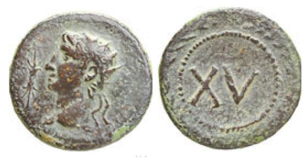 Buttrey 10, 15 Augustus, AE Tessera