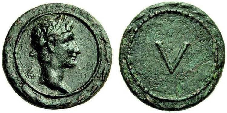 Buttrey 2, 5 AE Tessera, Augustus