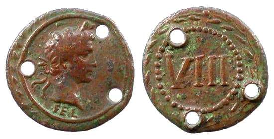 Buttrey 5, 8 Augustus AE Tessera
