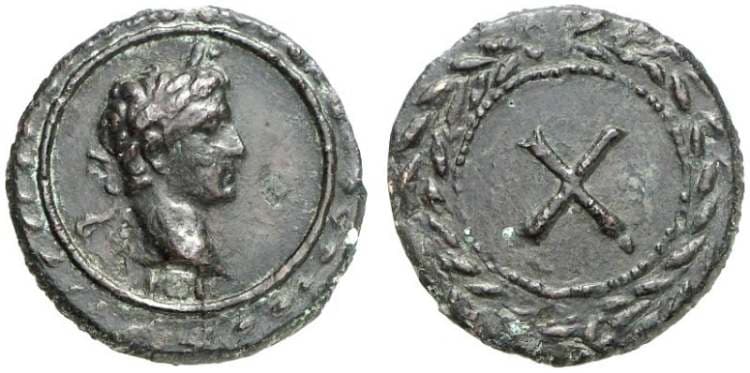 Buttrey 5, 10 Augustus, AE tessera