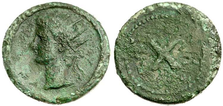 Buttrey 9, 10 Augustus, AE Tessera