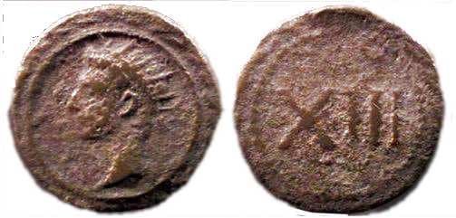 Buttrey 9, 13 Augustus, AE tessera, (2