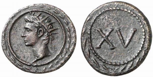 Buttrey 9, 15 AE Tessera, Augustus