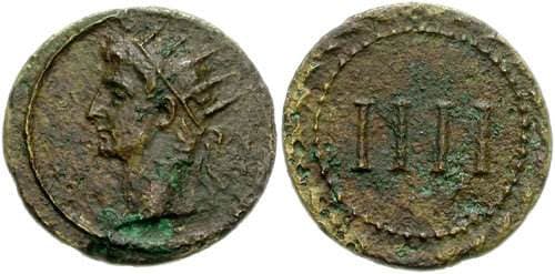 Buttrey 9, 4 Cohen 24 Augustus AE21 Tessera