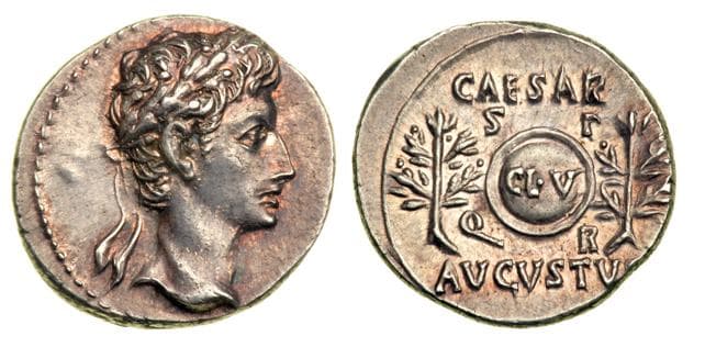 RIC 36a Augustus denarius