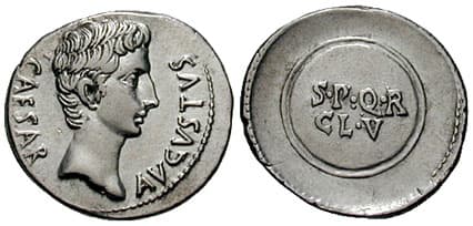 RIC 42a Augustus Denarius