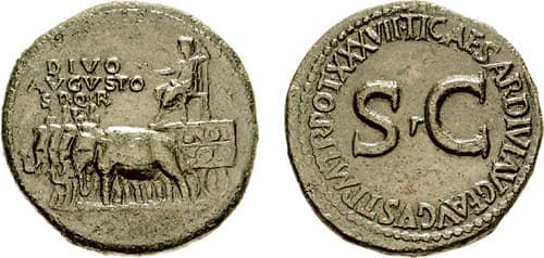 RIC 62[tib] Divus Augustus AE Sestertius