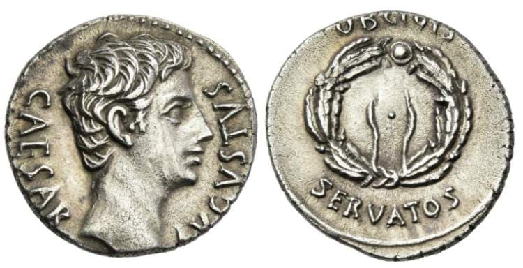 RIC 75a Augustus Denarius