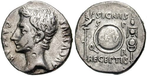 RIC 86b Augustus denarius
