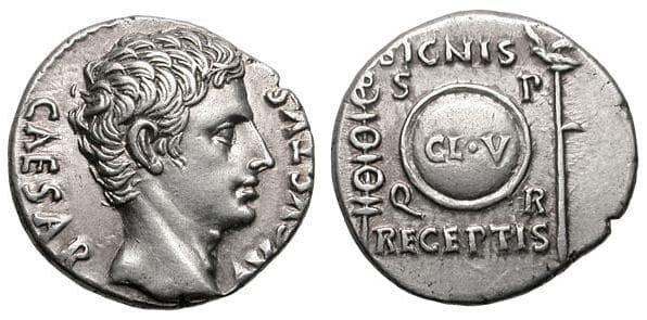RIC 87a Augustus Denarius