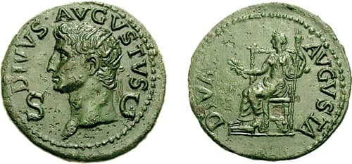 RIC 101[claudius] Sear 1891 Divus Augustus AE Dupondius