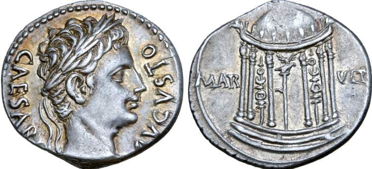 RIC 105a Sear 1623 Augustus Denarius