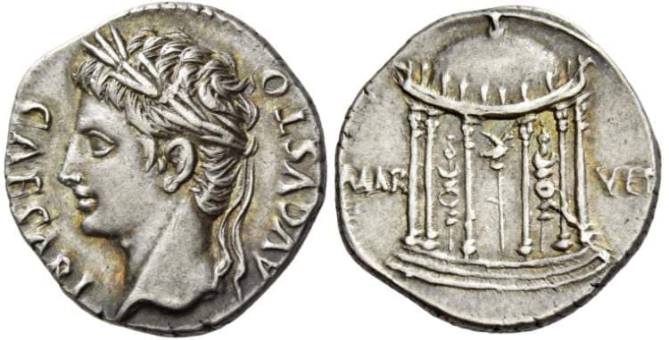 RIC 105b Augustus denarius