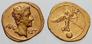 RIC 121 Augustus AV Quinarius