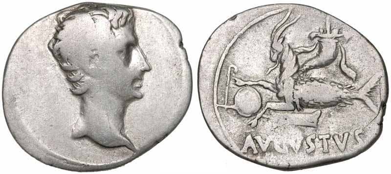 RIC 128 Augustus Denarius
