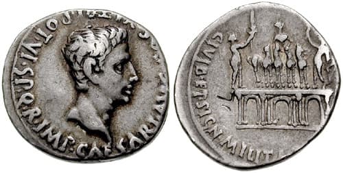 RIC 136cf Augustus Denarius