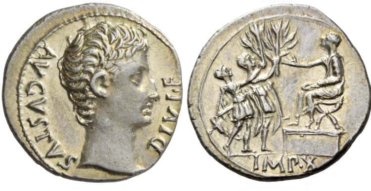 RIC 165a Sear 1609 Augustus Denarius