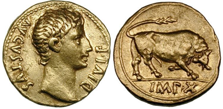 RIC 166a Augustus AV Aureus